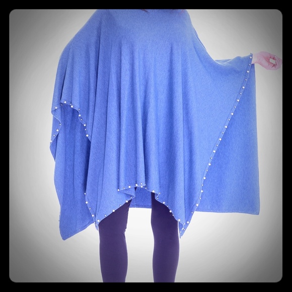 Soft blue sweater cape - Picture 1 of 1
